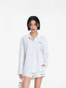 CALLED BACK | Casual Stylish Slim Fit Polo Collar Striped Long Sleeve Knitwear