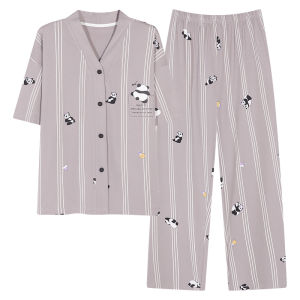 Bộ đồ ngủ nữ MiiOW Cat Person làm bằng vải cotton dài tay có đệm ngực