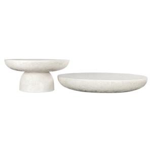 Minimalist Modern Tea Table Artistic Cave Stone Living Room Outdoor Designer Simple round Glass Fiber Frame Nordic Style Tea Desk