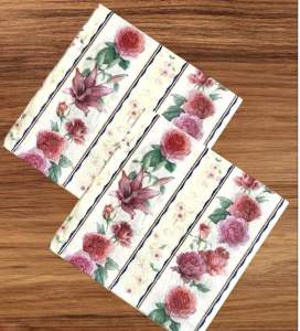 Party Dinner Napkin Serviette Disposable Paper Tissue - Colour Floral Roses Red Flowers Valentine Romantic Print [NSP120]