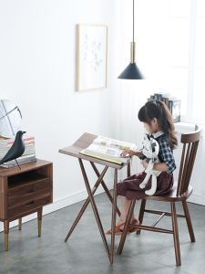 Solid Black Walnut Wood Bookshelf Museum Artistic Floor-standing Reading Rack Eco-friendly Music Score Picture Book Stand