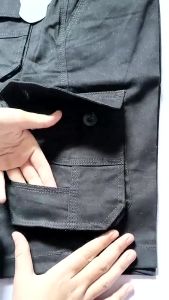 CELANA KARGO DEWASA / CELANA CARGO PRIA PENDEK HITAM (BAHAN DENIM)