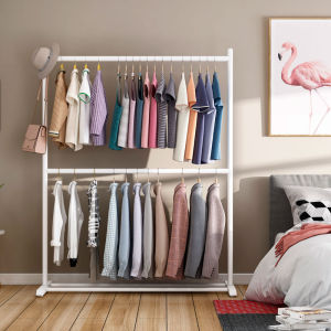 ราวตากผ้าเหล็ก 2 ชั้น สีขาว/ดำ 200CM แข็งแรง ทนทาน รับน้ำหนัก 50kg+ เเขวนเสื้อได้ 50+ ตัว ใช้บนระเบียงได้ กันสนิม ถอดประกอบง่าย โปรโมชั่นพิเศษ