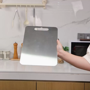 Stainless‑Steel Premium Bent‑Lip Double‑Sided Chopping Board Multi‑size Kitchen Cutting Plate