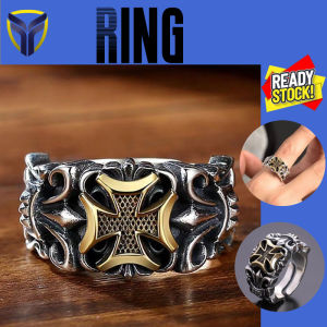 【Franco Fashion】Vintage Cross Ring For Men Niche Premium Opening Adjustable Personality Fashion Trend Ring