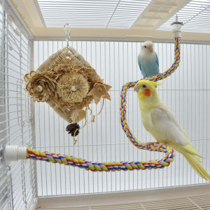 Peacock Parrot Bird Cage Toy Standing Pole Sleeping Resting Biting Climbing Perch Small Sun And Monk Parrot Cage Accessories