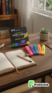 M&G Point Liner Highlighter Pen Chisel Tip Fluorescent Pastel Marker Quick Dry Text Liner