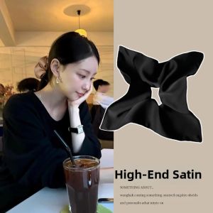 ZUOOU | Luxury Black Satin Square Hair Tie
