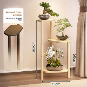 Indoor Balcony Solid Wood Flower Stand Multi-layer Plant Pot Rack Green Vine Succulent Plant Stand Organizer Modern Simple Style