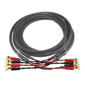 YYAUDIO One Pair HiFi Speaker Cable High Purity 6N OFC Core with Banana and Y 24K Gold Plug Horn Cable for Amplifier Speaker