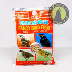 SEMPATI Pakan Fancy Bird Food Anti Stress 450 Gram Voer Pur Fancy Birdfood Makanan Burung Cucak Rowo Hwamei Wambi Poksay Beo Pakan Burung Ocehan