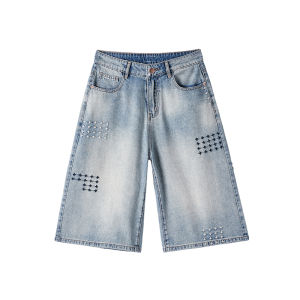 Mark Fairwhale | Casual Retro Loose Fit Wide Leg Denim Shorts 7/8