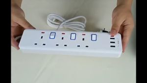 1.8 Meter CABLE 3 WAY 3USB PORTS WHITE BLACK Singapore Socket British Standard Power Strip for Home Use 13A Independent Switch with Cable Strip USB Strip Socket Power Strips multi plug extension power board with USB uk socket