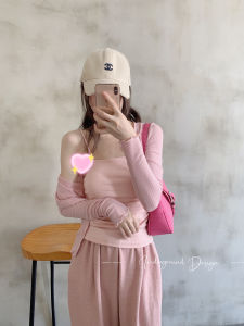 Pure Desire Creamy Vest Top Womens Summer Inner Wear with Built-in Bra Show Chest Strap Vest Easy to Wear Commute Style