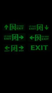 iển chỉ dẫn thoát hiểm dạ quang dán tường kích thước 34x12cm