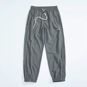 New Mens Casual Pants Spring Summer Outdoor Quick Dry Sport Trousers Loose Fit Elastic Waist Side Zipper Decorative Zipper