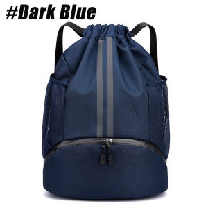Sports Drawstring Backpack - Water Resistant String Bag with Side Mesh Pockets Shoe Compartment Gym pack for Women & Men