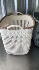 ตะกร้าผ้า ลายหวาย ตะกร้าพลาสติก แข็งแรง เนื้อหนา ขนาดใหญ่ พร้อมส่ง