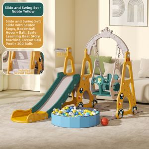 MLZH | Indoor Toddler Slide and Swing Set