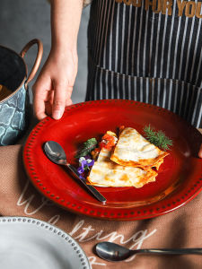 SHELI | Red Dinner Plate Set
