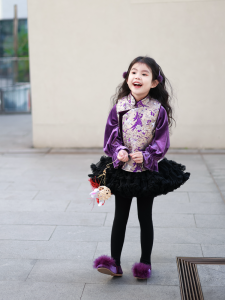 New Chinese Style Girls Vest Baby Warm Cotton Filled Traditional Princess Design Spring Autumn Seasonal Breathable Toddler Jacket