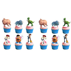 Bandai | 2026 NEW Toy Story Party Supplies Blue Cake Toppers Happy Birthday Cake Decoration Cupcake Picks Favors Themed Table Party Gifts