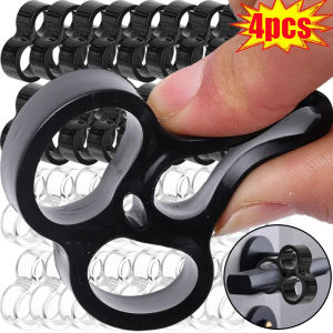 4ชิ้นมือจับประตูแบบไม่มีหมัดห่วงกันการชนกันหัวเข็มขัดใส/สีดำกันกระแทกมือจับเฟอร์นิเจอร์ประตูผนังกันชนอุปกรณ์ห้องนอนห้องครัวที่บ้าน