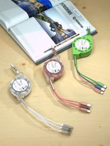 Crystal transparent expansion 1M 3-in-1 universal portable data cable 3A fast charging micro cable charger Business gift