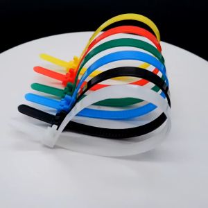100PCS 5*200mm Reusable Adjustable Nylon Cable Zip Tie Self-Locking Wire Ties With Round Ending