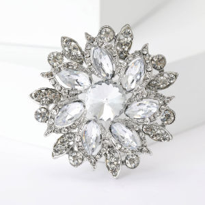 Trendy Large Rhinestone Flower Brooches for Women 8-color Luxury Banquet Party Backpack Gifts Jewelry Accessories