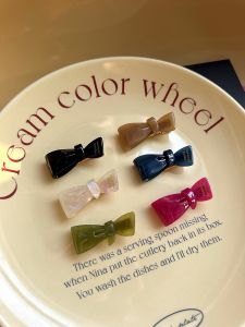 Bloggers Same Style Procurement Service of Korean Products Broken Hair Bangs Bows Hairpin Headdress Retro Multi-Color Glossy Side Small Hair Clip