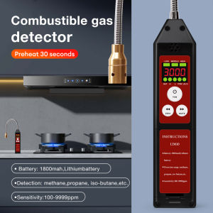 LD610 Tuya เครื่องตรวจจับก๊าซติดไฟได้เครื่องตรวจสอบการรั่วไหลของถังแก๊สแบบพกพาเครื่องทดสอบ H2เครื่องตรวจรอยรั่วแบบชาร์จไฟได้