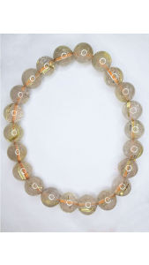 茶金发晶水晶手串 smokey gold rutilated quartz crystal bracelet 8.5mm