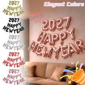 Colorful 16 Inch Foil Balloons Happy New Year 2027 Alphabet Set for Christmas Party Festival Home Decoration Supplies