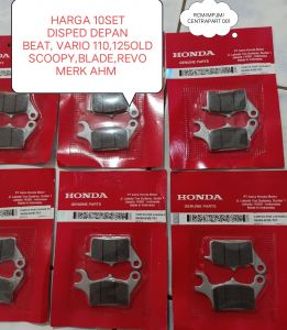 Grosir Harga 10 set Disped kampas rem cakram depan Beat Vario 110 Vario 125 old Scoopy AHM Original