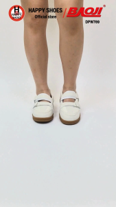 [🥇บาโอจิแท้100%🔢ไซส์37-41🆓ฟรี...ถุงเท้า 1 คู่] BAOJI รุ่น DPW769 รองเท้าผ้าใบผู้หญิง สไตล์ Mary Jane หนังนุ่มเบาสบาย