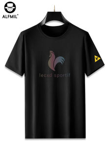 Alfamil Ice Silk Half Sleeve T-Shirt Men Summer Large Size Quick Dry Thin round Neck Short Sleeve Fashion Brand Youth Popular