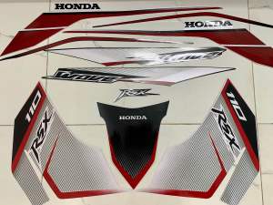 Bộ tem honda wave Rsx 110 màu trắng đỏ 2012 hàng nhập Thái Lan tem in lụa hàng chất lượng cao dành riêng cho dòng xe này tem in lụa màu sắc cực đẹp giá bán cực tốt bán lẻ như bán sỉ