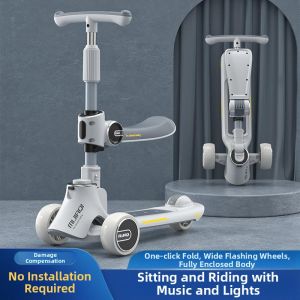 LIWAN | Adjustable For Kids Aged 2-8 Scooter With Lights Music Braking System