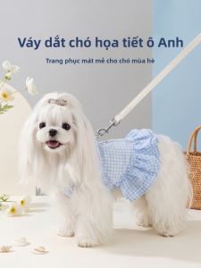 hipidog | Đầm Dây Dắt Chó Kiểu Họa Tiết Caro Anh Chống Sốc