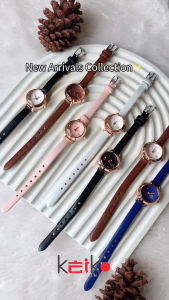 ALOY ANKL011 - Analog Quartz Wanita Strap Pu Jam Tangan Cewek Kecil Tali Kulit Fashion Accessories