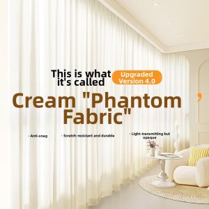 SHELIANKE | Translucent Non-see-through Sheer Curtains Finished Creamy Style