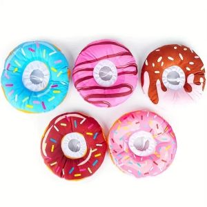Cute Donut Pet Elizabethan Collar Adjustable Anti-Bite Surgery Anti-Lick Wound Healing Cat Protection Colorful Sprinkle Collar