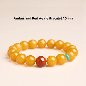 QINGXIANGTAI | Natural Myrtle Wax Rounded Bead Single Strand Bracelet