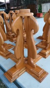 ขาตั้งเสาธง ที่เสียบเสาธงไม้สัก ขนาดฐาน16นิ้ว สูง17นิ้ว