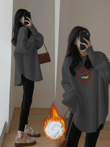 Nữ Chiều Dài Vừa Phải Dày Dặn Lông Cừu Áo Thun Dài Tay Che Giấu Cá Mập Thịt Quần Áo Mùa Đông Cotton Vải Bông Polyester Co Giãn Sợi