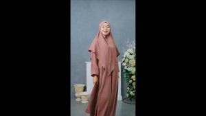 Gamis AURORA By ZR set khimar bergo Cringkel Premium model casual kekinian