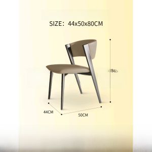 Modern Minimalist Italian Designer Dining Chair with Backrest Leather Sample Room Home Use Furniture Carbon Steel Base Universal