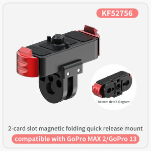 feichao | For GoPro Max 2 Quick Release Base Mount Dual Elastic Clip for Hero 13 Black Action Camera Motorcycle Bike Helmet Tripod Adapter