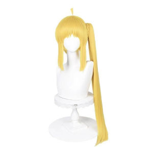 Bộ Trang Phục Cosplay Anime Dành Cho Nữ Với Váy Màu Xám Và Quần Short Sọc Vàng Kèm Tóc Giả Màu Vàng Hoe Tùy Chọn Cho Halloween